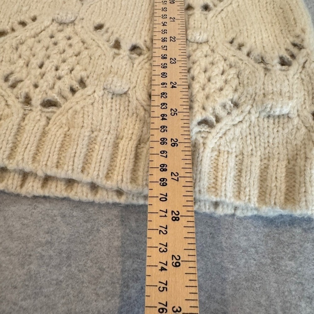 American Eagle Sweater Womens Small Ivory Oversized Wool Blend Cottagecore Boho - Picture 12 of 15
